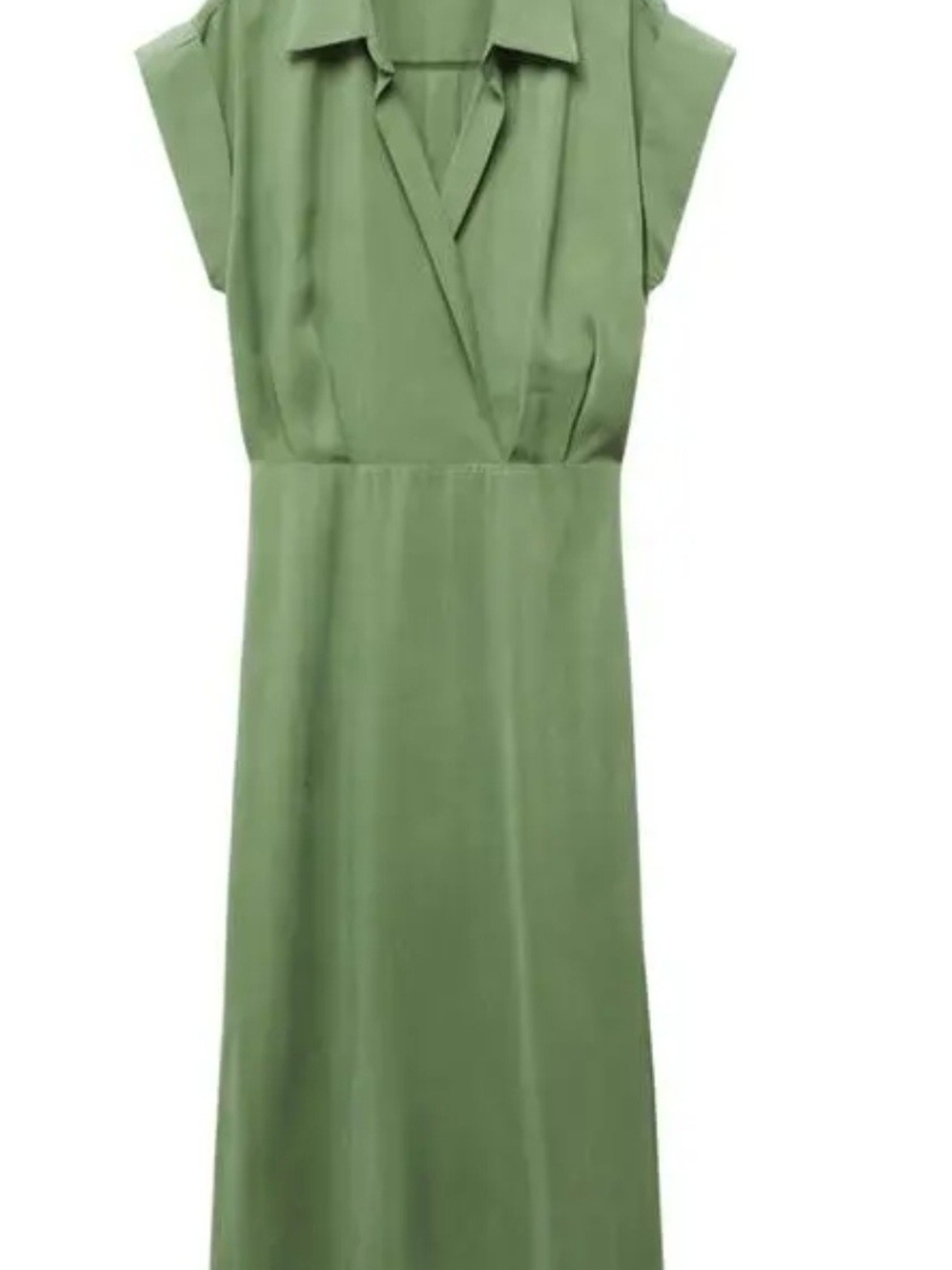 Mango Olive Green Midi Shirt Dress - Picture 3 of 4